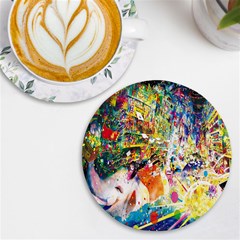 Multicolor Anime Colors Colorful Uv Print Round Tile Coaster by Ket1n9