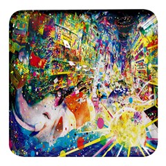 Multicolor Anime Colors Colorful Square Glass Fridge Magnet (4 Pack) by Ket1n9