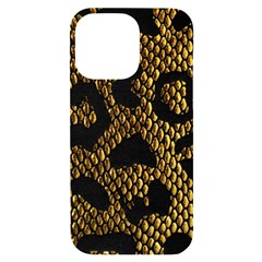 Metallic Snake Skin Pattern Iphone 14 Pro Max Black Uv Print Case by Ket1n9