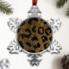 Metallic Snake Skin Pattern Metal Small Snowflake Ornament by Ket1n9