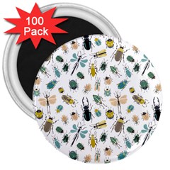 Insect Animal Pattern 3  Magnets (100 Pack) by Ket1n9