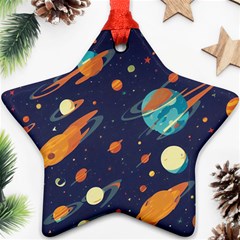 Space Galaxy Planet Universe Stars Night Fantasy Ornament (star) by Ket1n9