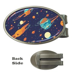 Space Galaxy Planet Universe Stars Night Fantasy Money Clips (oval)  by Ket1n9