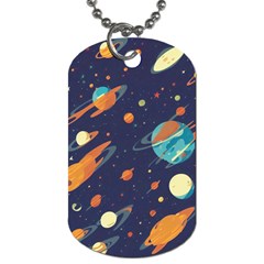 Space Galaxy Planet Universe Stars Night Fantasy Dog Tag (two Sides) by Ket1n9