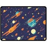 Space Galaxy Planet Universe Stars Night Fantasy Fleece Blanket (Large) 80 x60  Blanket Front