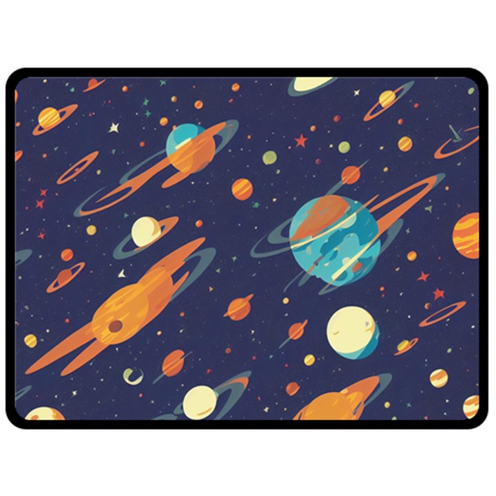 Space Galaxy Planet Universe Stars Night Fantasy Fleece Blanket (Large)