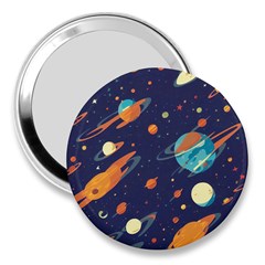 Space Galaxy Planet Universe Stars Night Fantasy 3  Handbag Mirrors by Ket1n9