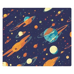 Space Galaxy Planet Universe Stars Night Fantasy Two Sides Premium Plush Fleece Blanket (small) by Ket1n9