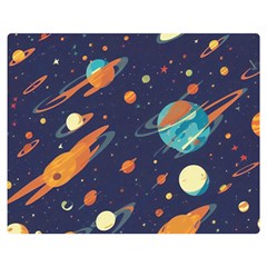 Space Galaxy Planet Universe Stars Night Fantasy Two Sides Premium Plush Fleece Blanket (medium) by Ket1n9