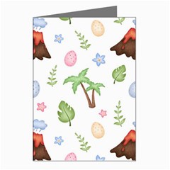 Cute Palm Volcano Seamless Pattern Greeting Cards (pkg Of 8) by Ket1n9