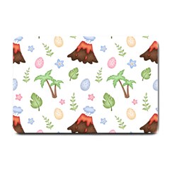 Cute Palm Volcano Seamless Pattern Small Doormat by Ket1n9