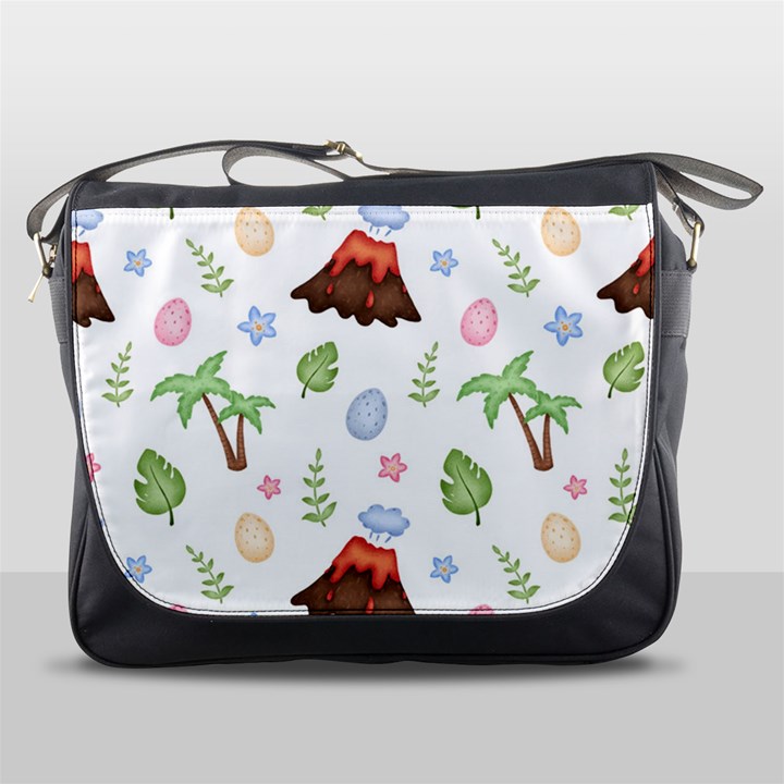 Cute Palm Volcano Seamless Pattern Messenger Bag