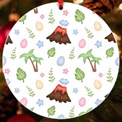 Cute Palm Volcano Seamless Pattern Uv Print Acrylic Ornament Round by Ket1n9