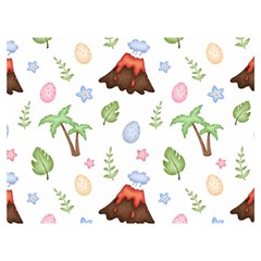 Cute Palm Volcano Seamless Pattern Premium Plush Fleece Blanket (extra Small) by Ket1n9