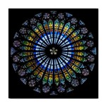 Stained Glass Rose Window In France s Strasbourg Cathedral Tile Coaster Front