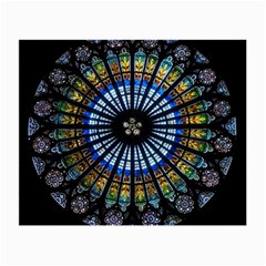 Stained Glass Rose Window In France s Strasbourg Cathedral Small Glasses Cloth by Ket1n9