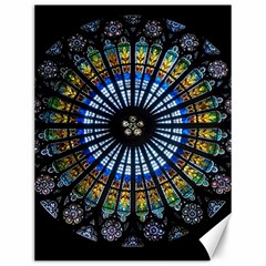 Stained Glass Rose Window In France s Strasbourg Cathedral Canvas 12  X 16  by Ket1n9