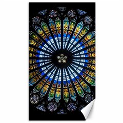 Stained Glass Rose Window In France s Strasbourg Cathedral Canvas 40  X 72  by Ket1n9