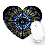 Stained Glass Rose Window In France s Strasbourg Cathedral Heart Mousepad Front