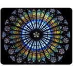 Stained Glass Rose Window In France s Strasbourg Cathedral Fleece Blanket (Medium) 60 x50  Blanket Front