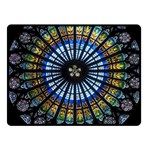 Stained Glass Rose Window In France s Strasbourg Cathedral Fleece Blanket (Small) 50 x40  Blanket Front