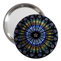 Stained Glass Rose Window In France s Strasbourg Cathedral 3  Handbag Mirrors by Ket1n9