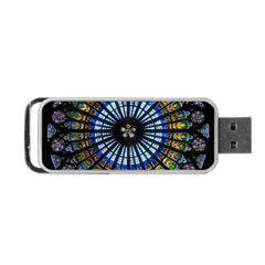 Stained Glass Rose Window In France s Strasbourg Cathedral Portable Usb Flash (one Side) by Ket1n9