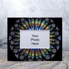 Stained Glass Rose Window In France s Strasbourg Cathedral White Tabletop Photo Frame 4 x6  by Ket1n9