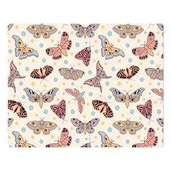 Pattern With Butterflies Moths Two Sides Premium Plush Fleece Blanket (large) by Ket1n9