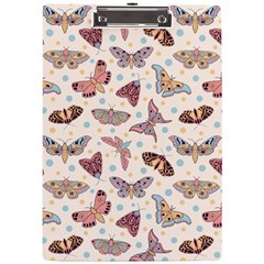 Pattern With Butterflies Moths A4 Acrylic Clipboard by Ket1n9