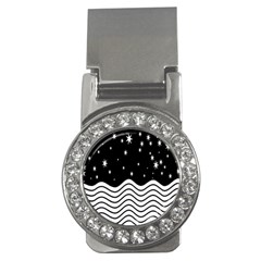 Black And White Waves And Stars Abstract Backdrop Clipart Money Clips (cz) 