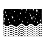 Black And White Waves And Stars Abstract Backdrop Clipart Sticker A4 (10 pack) Front