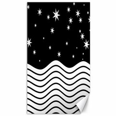 Black And White Waves And Stars Abstract Backdrop Clipart Canvas 40  X 72 