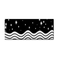 Black And White Waves And Stars Abstract Backdrop Clipart Hand Towel