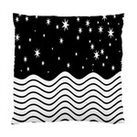 Black And White Waves And Stars Abstract Backdrop Clipart Standard Cushion Case (Two Sides) Front