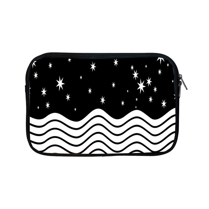 Black And White Waves And Stars Abstract Backdrop Clipart Apple iPad Mini Zipper Cases