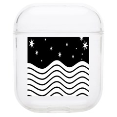 Black And White Waves And Stars Abstract Backdrop Clipart Soft Tpu Airpods 1/2 Case by Hannah976