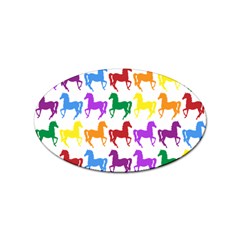 Colorful Horse Background Wallpaper Sticker Oval (100 Pack)