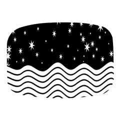 Black And White Waves And Stars Abstract Backdrop Clipart Mini Square Pill Box by Hannah976