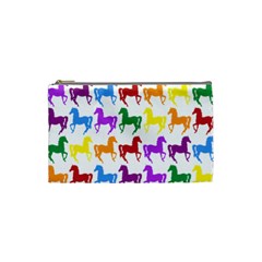 Colorful Horse Background Wallpaper Cosmetic Bag (small) by Hannah976