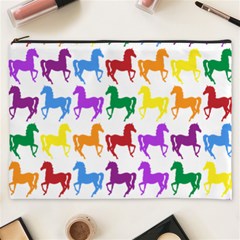 Colorful Horse Background Wallpaper Cosmetic Bag (xxxl) by Hannah976