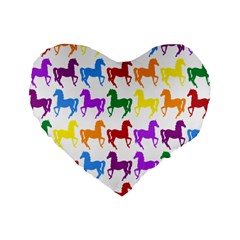 Colorful Horse Background Wallpaper Standard 16  Premium Heart Shape Cushions by Hannah976