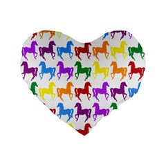 Colorful Horse Background Wallpaper Standard 16  Premium Flano Heart Shape Cushions by Hannah976