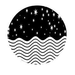 Black And White Waves And Stars Abstract Backdrop Clipart Mini Round Pill Box (pack Of 3) by Hannah976