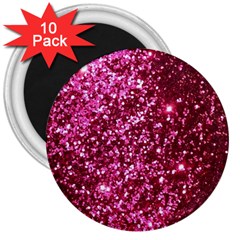 Pink Glitter 3  Magnets (10 Pack)  by Hannah976