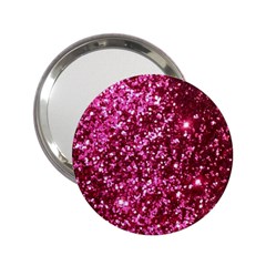 Pink Glitter 2 25  Handbag Mirrors by Hannah976