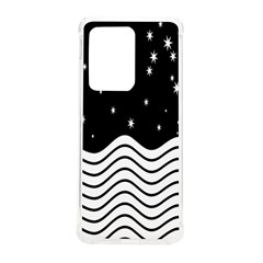 Black And White Waves And Stars Abstract Backdrop Clipart Samsung Galaxy S20 Ultra 6 9 Inch Tpu Uv Case by Hannah976