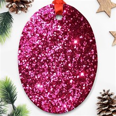 Pink Glitter Oval Ornament (two Sides) by Hannah976