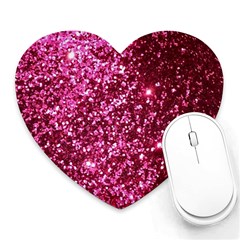 Pink Glitter Heart Mousepad by Hannah976