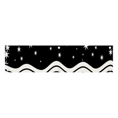 Black And White Waves And Stars Abstract Backdrop Clipart Banner And Sign 4  X 1  by Hannah976